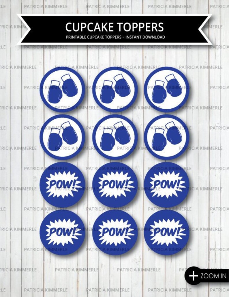 Printable Cupcake Toppersboxing Glove Boxersports Theme Etsy