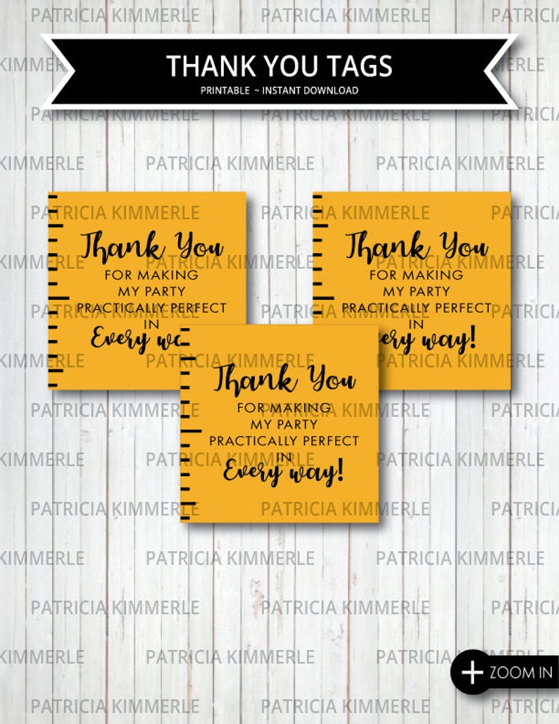 Printable Thank You Tag Adventure Umbrella Magical Nanny Etsy