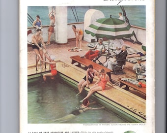 1934 Vintage Cruise Ads, National Geographic Ephemera (Digital Files)