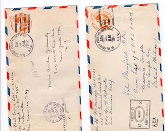 WWII Envelope Ephemera, Vintage Letter Images (Digital Files)