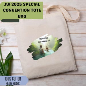JW Convention 2025 Tote Bag – Natural Canvas 15x16 – Jw Convention Gift & Keepsake, Spiritual Bag, Pioneer Gift, Jw Gift, Jw Bag, Convention