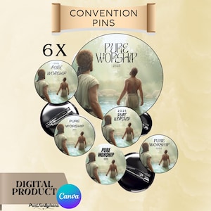 JW Convention 2025 Digital Pins | 6 Pure Worship Printable Badges | Jw pins convention 2025| DIY JW Convention Accessories | jw pins gift