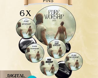 JW Convention 2025 Digital Pins | 6 Pure Worship Printable Badges | Jw pins convention 2025| DIY JW Convention Accessories | jw pins gift