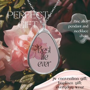 JW Best Life Ever Necklace Jewelry, Perfect Gift for Convention, Baptism Gift, Jw Accessory, Jw Oval Pendant