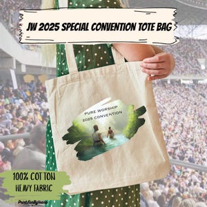 JW Convention 2025 Tote Bag  – Jw Convention Gift & Keepsake, Spiritual Bag, Pioneer Gift, Jw Gift, Jw Bag, Convention– Natural Canvas 15x16
