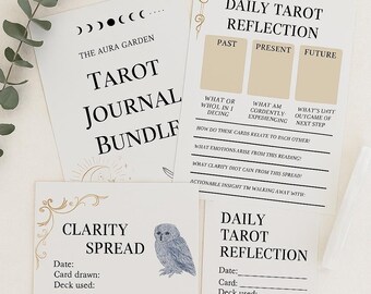 Tarot Journal Bundle Printable | Daily Card Pull, Shadow Work, Moon Rituals & Major Arcana Tracker | Digital Download PDF + Canva Link