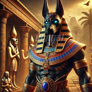 Anubis Warrior God Digital Art #2 | Ancient Egyptian Battle Deity Print | Epic Mythology Fantasy Poster | Instant Download | YARNSDigital