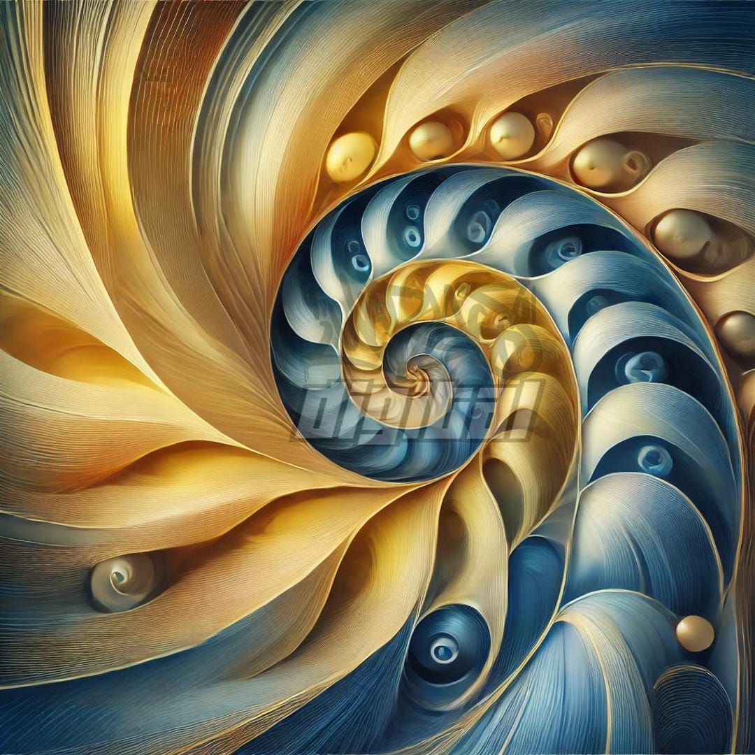 Golden Spiral Abstract Art | Fibonacci Geometry Print | Sacred Ratio ...