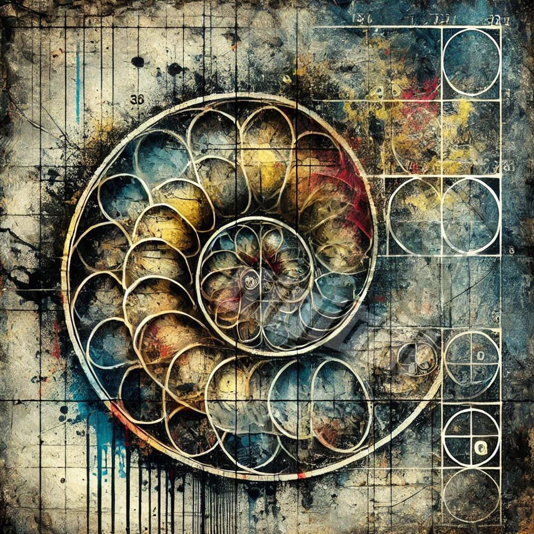 Golden Spiral Abstract Art #3 | Fibonacci Geometry Print | Sacred Ratio ...