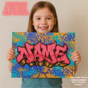 Customized Graffiti, Street Art Style Name, customized graffiti Poster, graffiti, for print on demand, Personalized gift idea
