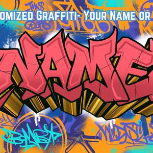 Customized Graffiti, Street Art Style Name, customized graffiti Poster, graffiti, for print on demand, Personalized gift idea