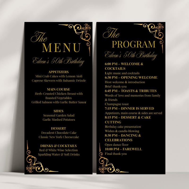 Welcome Dinner Program - Etsy