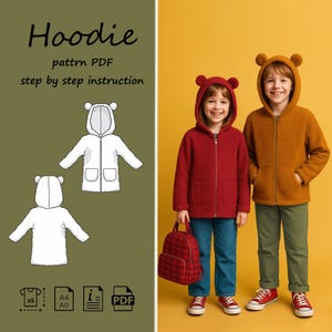 Kids Fall Hoodie Sewing Pattern (PDF)