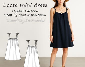 Loose Mini Dress sewing pattern PDF