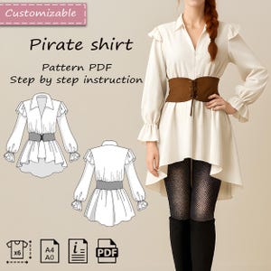 Pirate shirt sewing pattern for women (PDF)