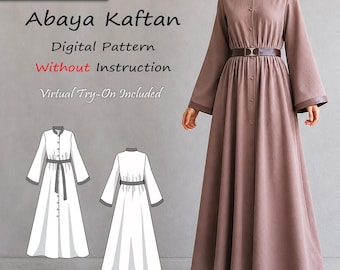 Modest Abaya Kaftan Sewing Pattern PDF