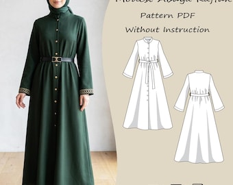 Modest Abaya Kaftan Sewing Pattern PDF