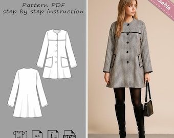 Vintage houndstooth-schommeljaspatroon voor dames (pdf) - vrijetijdskleding