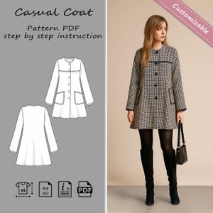 Fall-Style Coat Sewing Pattern for Women (PDF) - Casual Wear