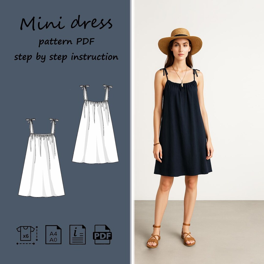 Mini Dress Sewing Pattern PDF - Etsy