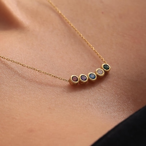Custom Birthstone Necklace with Curb Chain, Multiple Birthstone Necklace, Birthday Gift, Christmas Gift, Birthstone Jewelry, Gift for Mom