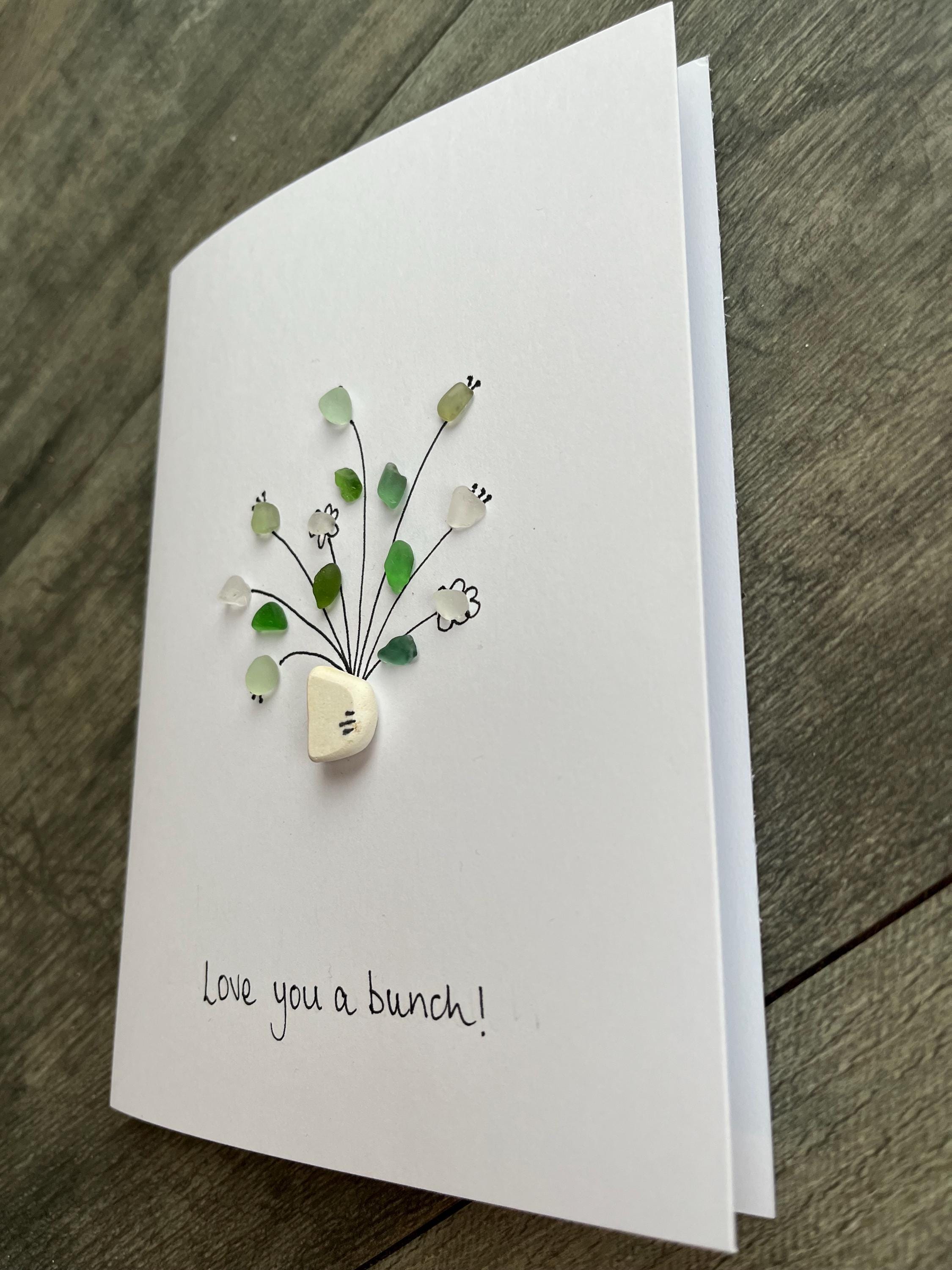 Sea Glass Love You a Bunch Card: Handmade Blank Greeting Card - Etsy