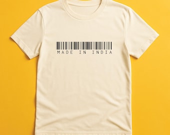 Maglietta Made In India: T-shirt Indian Pride, Desi Heritage (Bianco, Naturale, S-3XL)