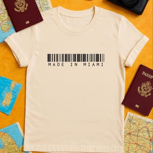 Miami Barcode T-Shirt: 305 Pride, Magic City Tee (White, Natural, S-3XL)