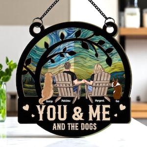 Personalisierter Fensterbehang Suncatcher, benutzerdefiniertes Paar Hochzeitstag Geschenk, Jahrestag Andenken Geschenk für ihn, sie, Sie & ich, wir haben das
