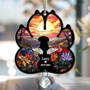 Personalized Dog Loss Sympathy Gift, Custom Dog Memorial Suncatcher, Pet Memorial Gift, Loss of Dog Gift, Dog Remembrance Gift