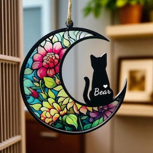 Custom Cat Memorial Suncatcher Loss Of Cat Sympathy Gift - Gift for Pet Lovers