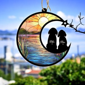 Personalized Loss Of Dog Sympathy Gift, Custom Dog Memorial Suncatcher, Dog Memorial Gift, Loss of Dog Gift, Dog Remembrance Gift