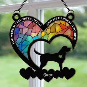 Personalized Dog Loss Sympathy Gift, Custom Dog Memorial Suncatcher, Pet Memorial Gift, Loss of Dog Gift, Dog Remembrance Gift