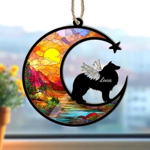 Custom Dog Memorial Suncatcher, Pet Memorial Gift, Dog Loss Gift, Pet Loss Sympathy Gift, Dog Remembrance Gift, Loss Of Dog Suncatcher