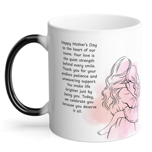 Custom Color-Changing Mug with Hidden Message | Mother&#39;s Day Gift from Daughter | Personalized Heat Reveal Mug for Mom 11oz
