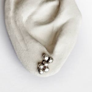 Silver cluster earrings titanium posts