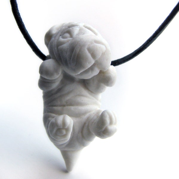 Puppy necklace porcelain shar pei