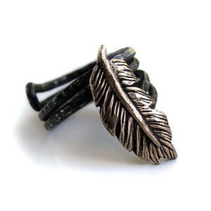 Mens ring cool feather ring