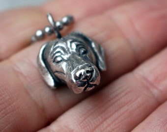 Sterling silver weimaraner pendant