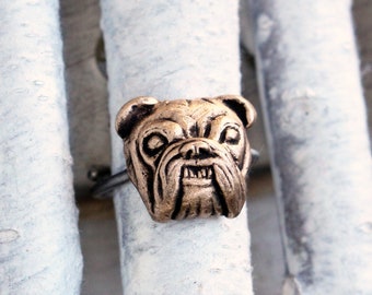 English bulldog head ring