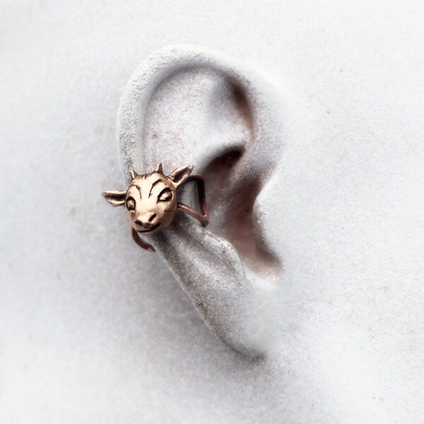 Goat head ear cuff