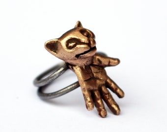 Animal totem cat ring