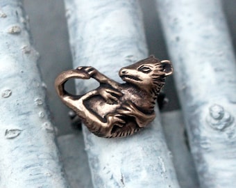 Baby opossum ring