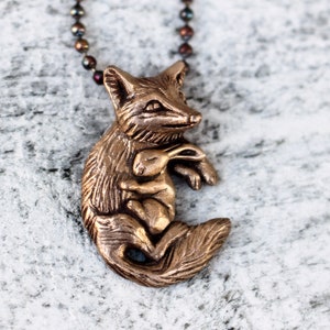 Fox and rabbit necklace,  Fairy tale love