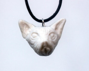 Mature Pussy cat necklace vagina labia art, porcelain pendant