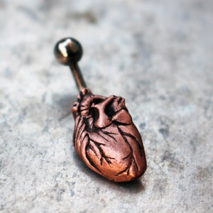 Piercing anneau anatomique coeur en titane ou barre d'acier chirurgical