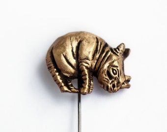 Rhinoceros stick pin, african wildlife