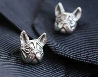 Bulldog dog cuff links simple