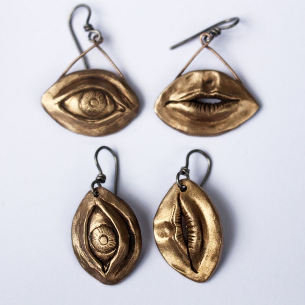 Eye and mouth earrings