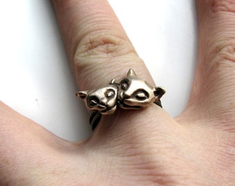Cat ring bronze and stainless steel